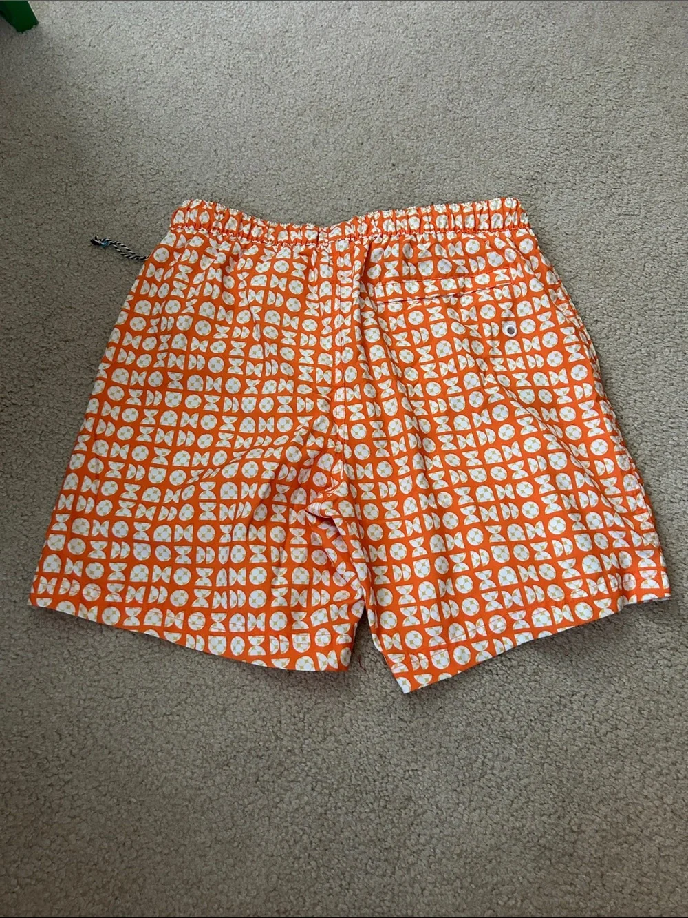 Original Penguin Orange and White Patterned Swim Trunks